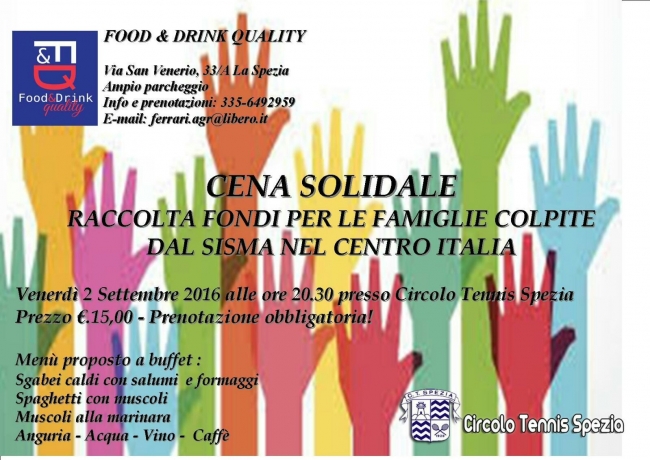 A San Venerio una Cena Solidale per aiutare le popolazioni colpite dal sisma