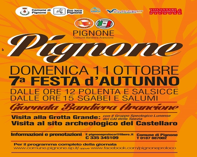 Festa d&#039;autunno e Giornata Bandiere Arancioni, Pignone imperdibile l&#039;11 ottobre
