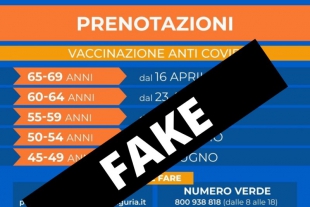 Grafica fake sulla campagna vaccinale