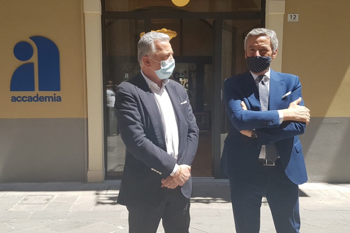Pierluigi Peracchini (sindaco della Spezia) e Andrea Corradino (presidente Fondazione Carispezia)