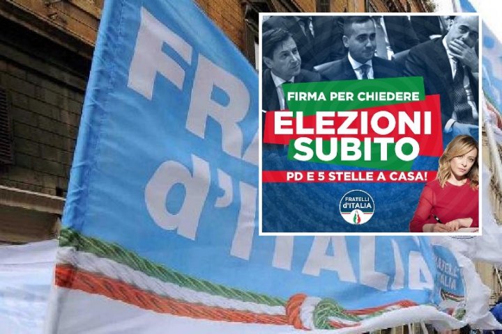 Fratelli d&#039;Italia in piazza per raccogliere firme contro il Governo