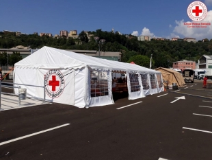 Tragedia di Genova, sul campo i volontari della Croce Rossa della Spezia (foto)