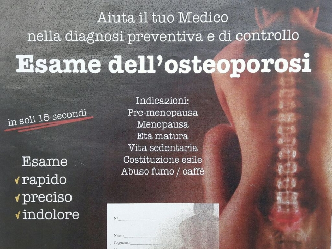Ven 3 Feb Esame dell&#039;OSTEOPOROSI Farmacia GEMIGNANI Ponzano Magra La Spezia Sarzana