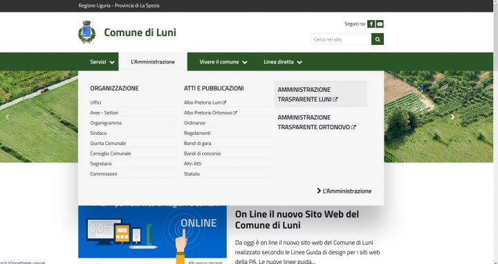 Il sito web del Comune di Luni si adegua alle linee guida dell&#039;Agenzia per l&#039;Italia Digitale