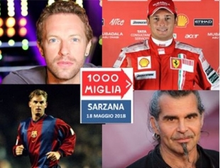 Il leader dei Coldplay Chris Martin a Sarzana: anche lui partecipa alla 1000 Miglia