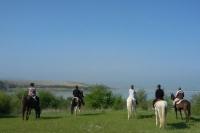 Foto durante un escursione a cavallo organizzata da Aquila Nera Onlus