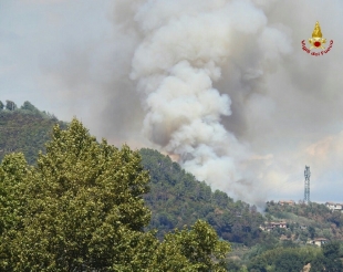 Vasto incendio a Valeriano (foto)